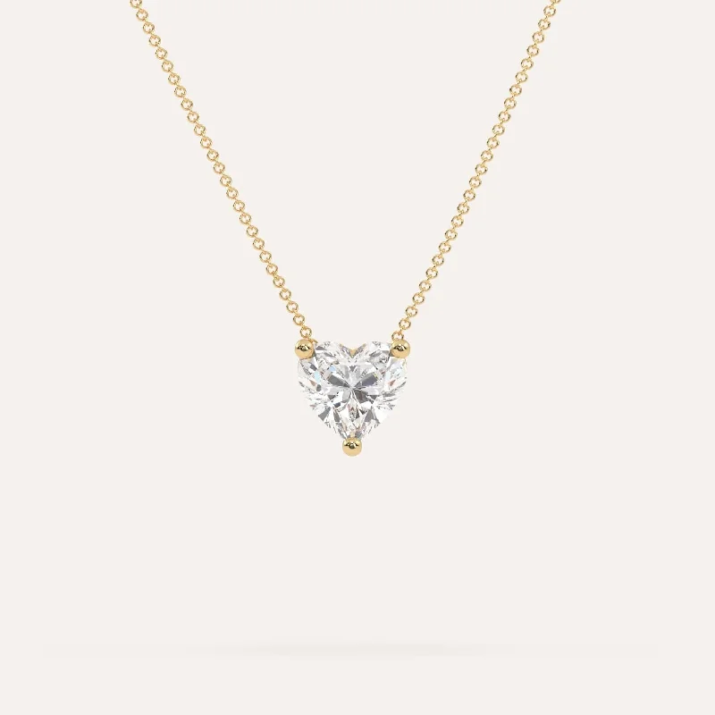 3 carat Heart Floating Diamond Necklace