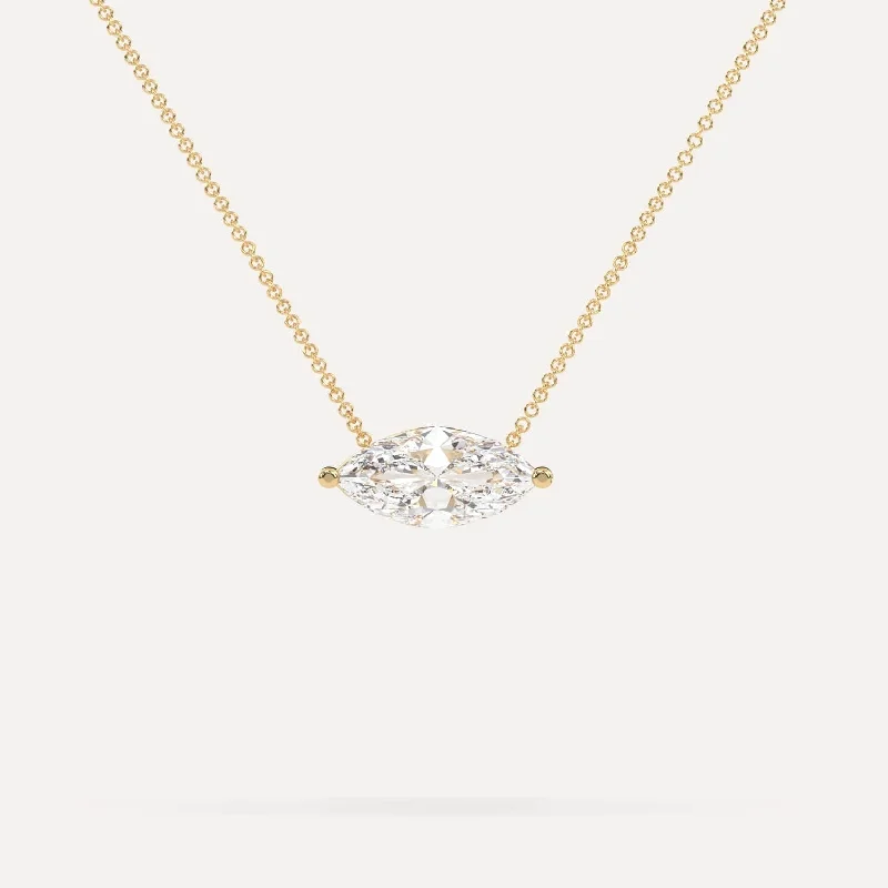 3 carat Marquise Floating Diamond Necklace