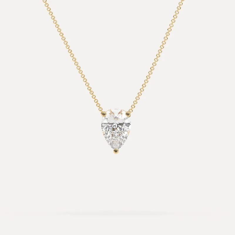 3 carat Pear Floating Diamond Necklace