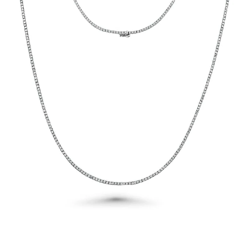 Diamond Tennis Necklace (4.50 ct.) 1.7 mm 4-Prongs Setting in 14K Gold