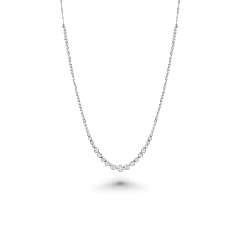 HalfWay Riviera Diamond Tennis Necklace (1.04 ct.) Buttercup Setting in 14K Gold