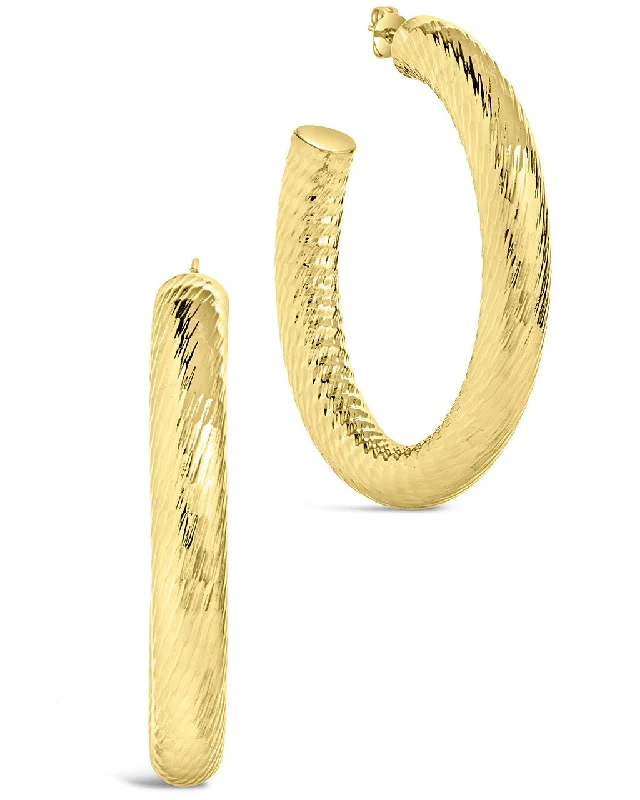 Alayna Textured Hoop Earrings