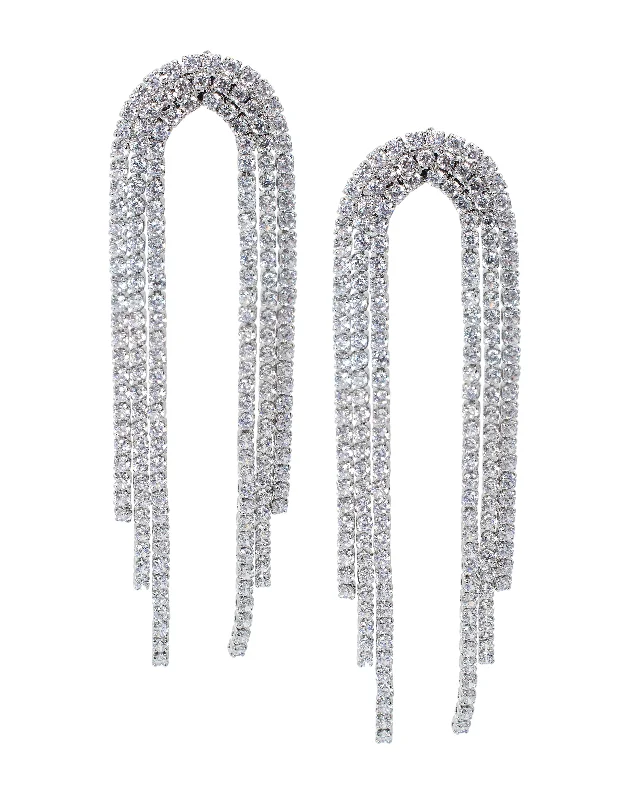 Arch Fringe Cubic Zirconia Earrings