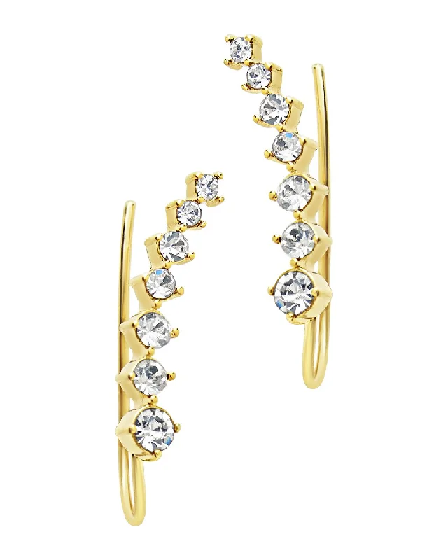 Graduated CZ Crawler Earrings