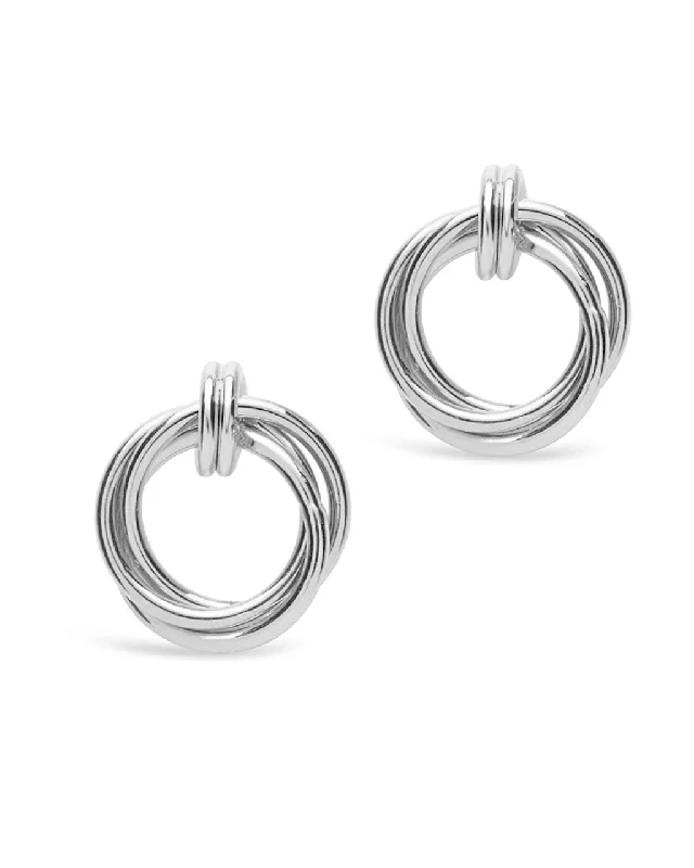 Sterling Silver Linked Circle Studs