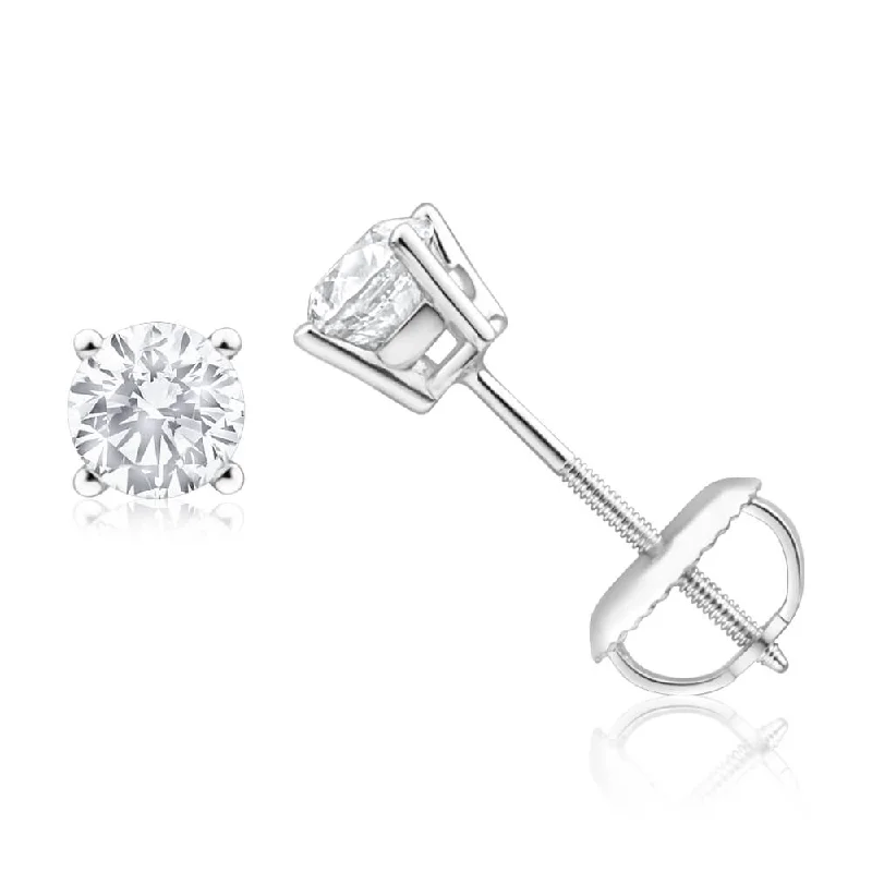 Luxury Jewelry Sale – Sparkle For Less 18ct White Gold Stud Earrings With 0.75 Carats Of Diamonds