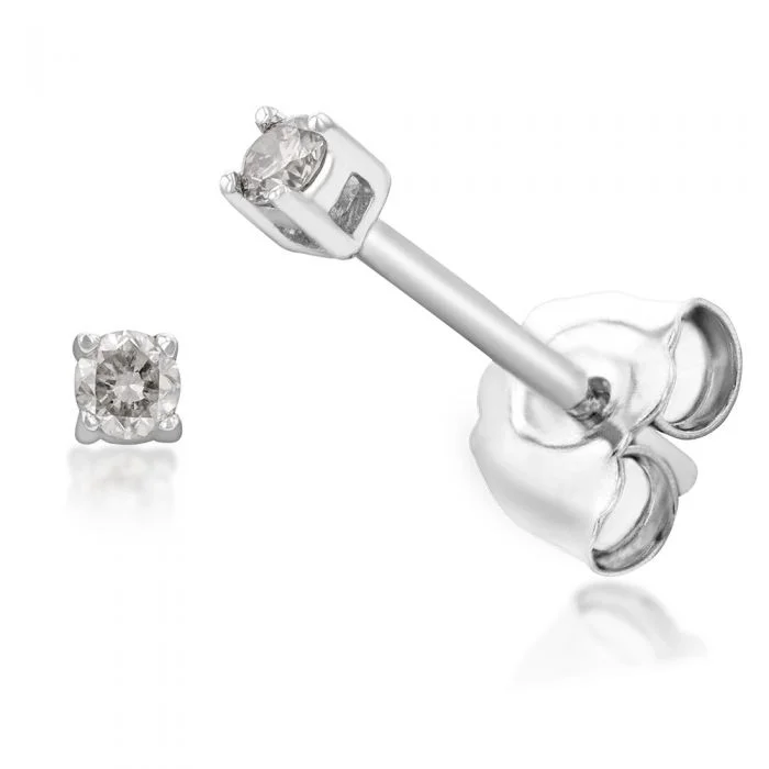 Personalized Jewelry Sale – Unique Gifts At Low Prices 9ct White Gold  0.05 Carat Diamond Stud Earrings