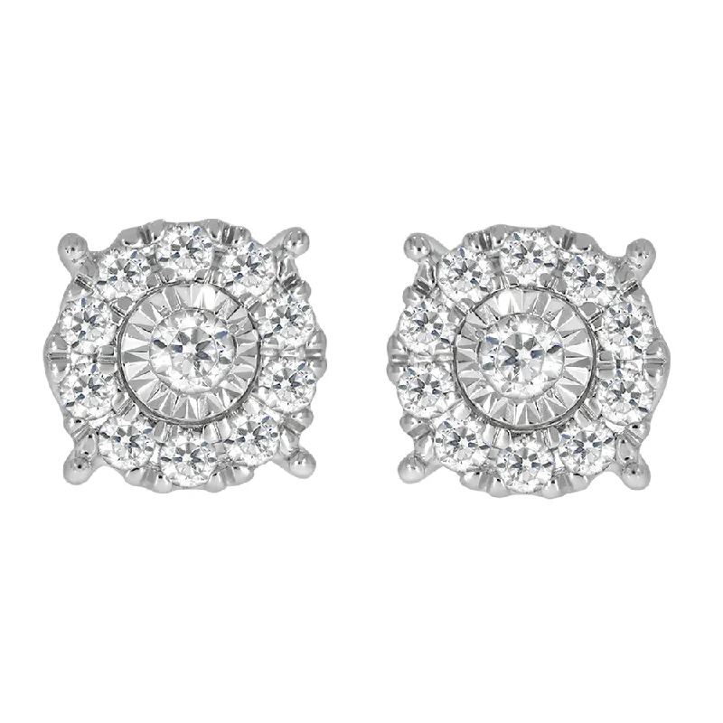 Your Dream Jewelry At Dream Prices 9ct White Gold 1/2 Carat Diamond Cluster Stud Earrings