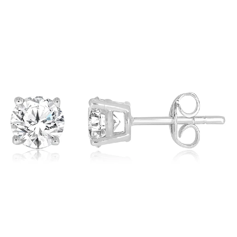 Premium Diamond Jewelry At Once-In-A-Lifetime Discounts 9ct White Gold 1 Carat Solitaire Diamond Stud Earrings