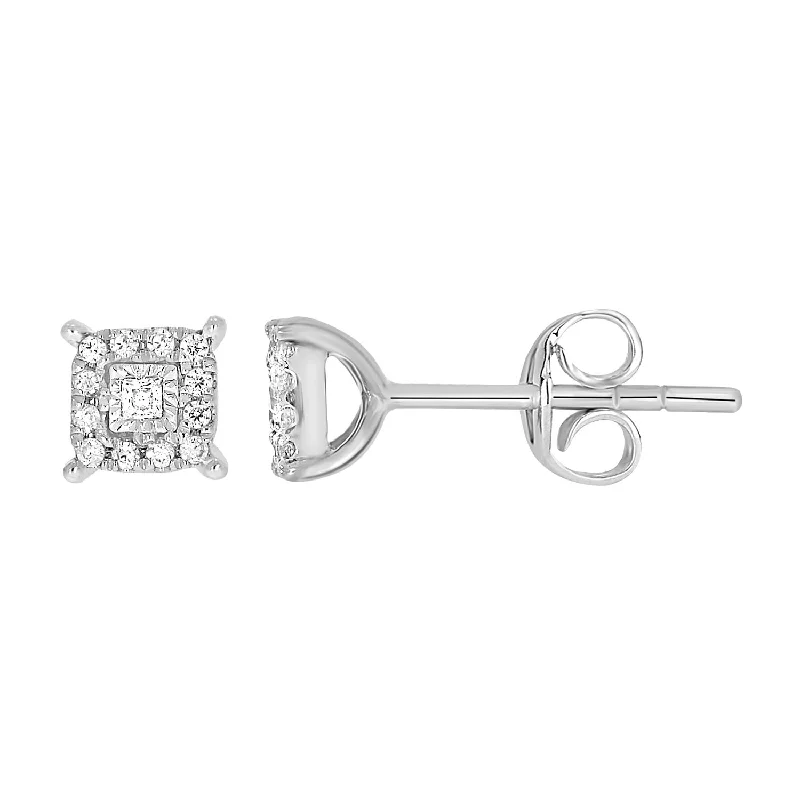 Unique Jewelry Designs Now At Discounted Rates 9ct White Gold Beautiful Diamond Stud Earrings