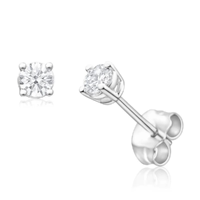 Exclusive Gemstone Jewelry Markdowns – Shop Now 9ct White Gold Diamond Stud Earrings Set With 2 Gorgeous Brilliant Cut Diamonds