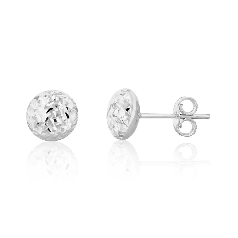 Get The Jewelry You Love At A Price You Love 9ct White Gold Textured 7mm Stud Earrings