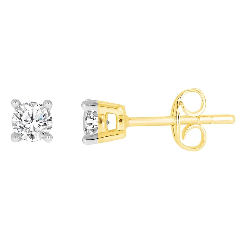 Must-Have Jewelry Pieces At Reduced Prices 9ct Yellow Gold 1/3 Carat Diamond Stud Earrings