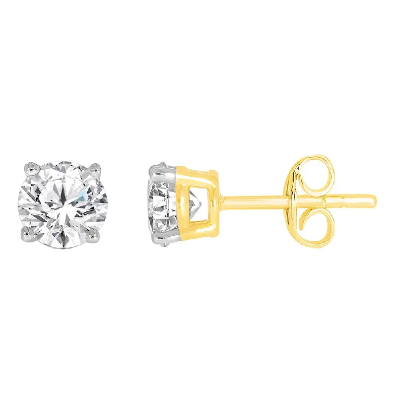 Stunning Jewelry Pieces At The Lowest Prices Ever 9ct Yellow Gold 1 Carat Solitaire Diamond Stud Earrings