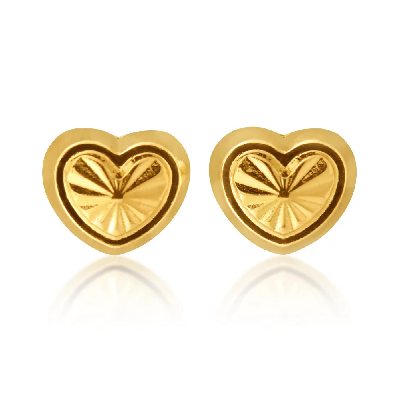 Jewelry Sale Bonanza – Grab Your Sparkle Now 9ct Yellow Gold Dicut Heart Stud Earrings