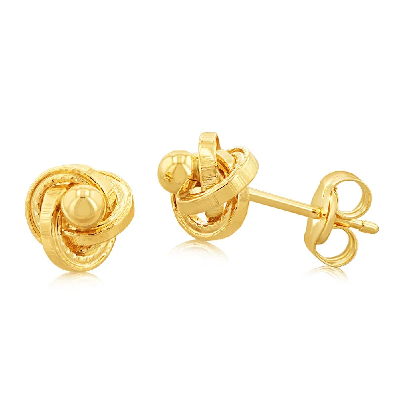 The Biggest Jewelry Sale Of The Year Is Here 9ct Yellow Gold Knot & Ball 2.5mm Stud Earrings