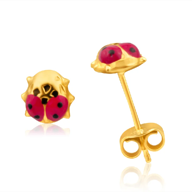 Best Jewelry Sale Prices – Limited-Time Offer 9ct Yellow Gold Ladybird Stud Earrings