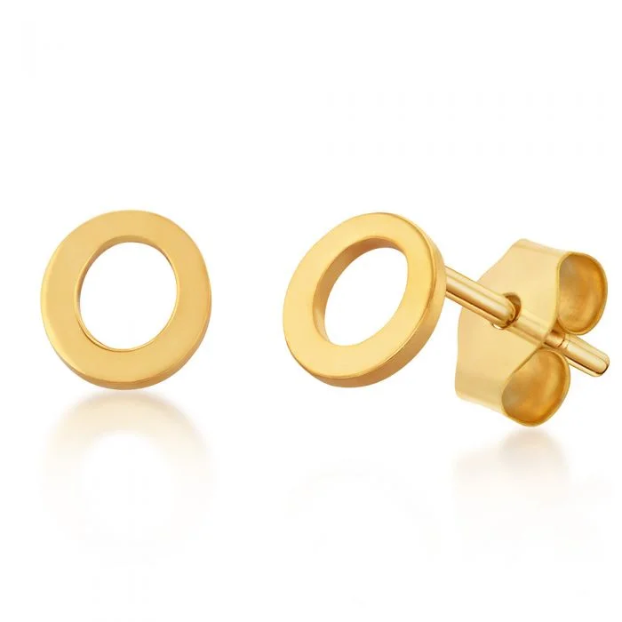 Shop Modern Jewelry Collections With Exclusive Discounts 9ct Yellow Gold Mini Initial "O" Stud Earrings