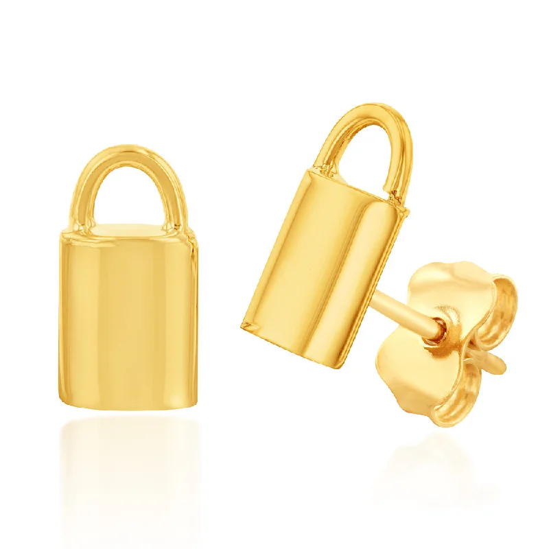 Dazzle With Discounts – Shop Jewelry On Sale 9ct Yellow Gold Plain Lock Stud Earrings