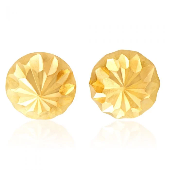 Fashion-Forward Geometric Jewelry For Contemporary Style 9ct Yellow Gold Round Stud Earrings