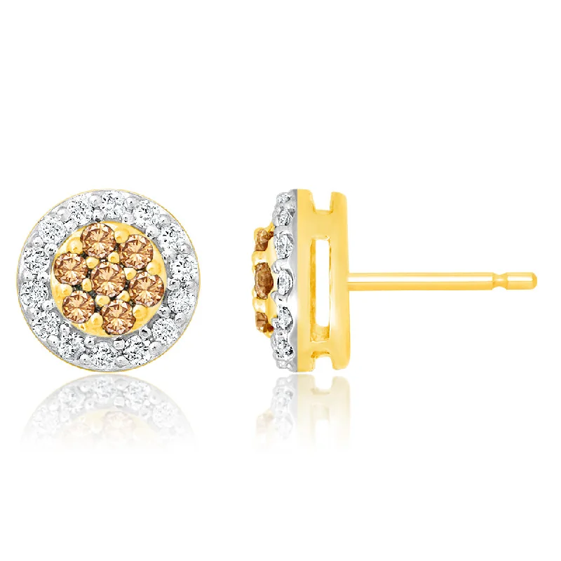 Exclusive Jewelry Bundles At Discounted Rates 9ct Yellow Gold Stud Earrings with 1/2 Carat of Diamonds