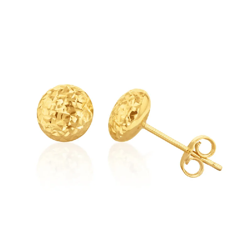 Upgrade Your Jewelry Collection For Less 9ct Yellow Gold Textured 7mm Stud Earrings