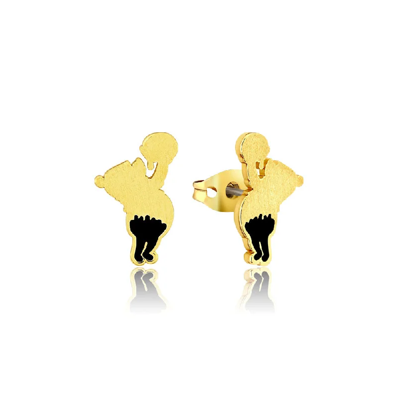 Personalized Jewelry At Special Discount Rates Disney Gold Plated Winnie The Pooh Honey Drip 15mm Stud Earrings