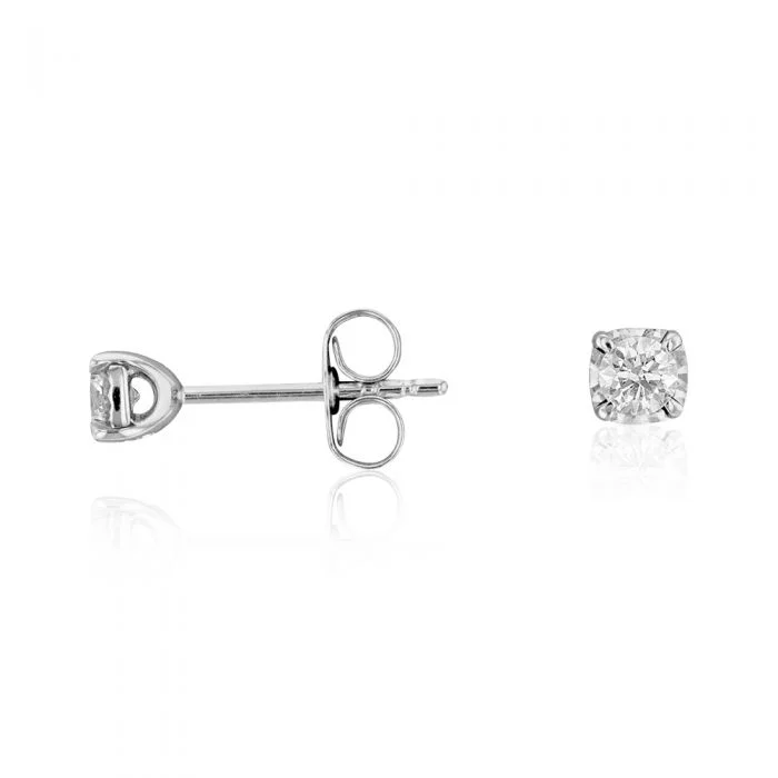 Dainty And Elegant Jewelry Now At Reduced Prices Flawless Cut 18ct White Gold Diamond Stud Earrings