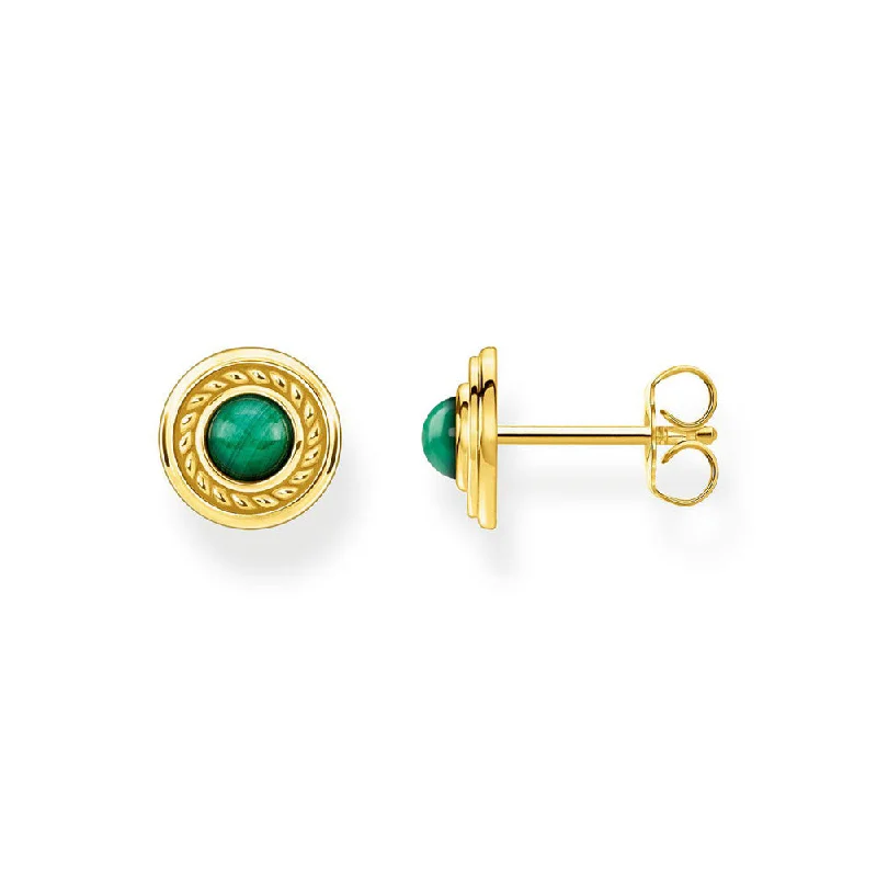 Once-A-Year Jewelry Deals – Shop Before They’Re Gone Gold Plated Sterling Silver Thomas Sabo Magic Garden Malachite Stud Earrings