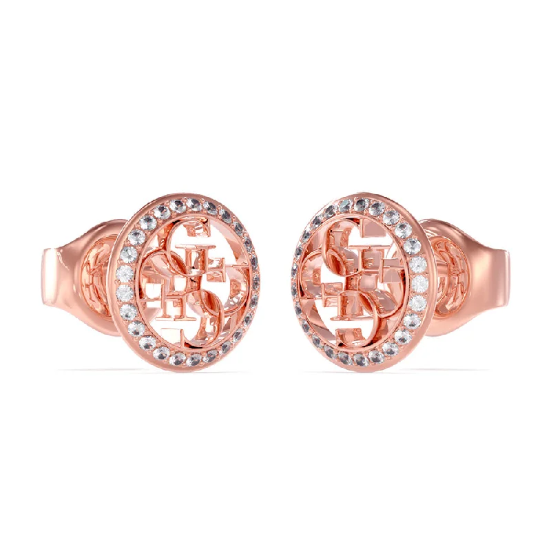 Seasonal Jewelry Clearance – Best Styles At The Lowest Prices Guess Rose Gold Plated 4G And Cubic Zirconia 10mm Coin Stud Earrings