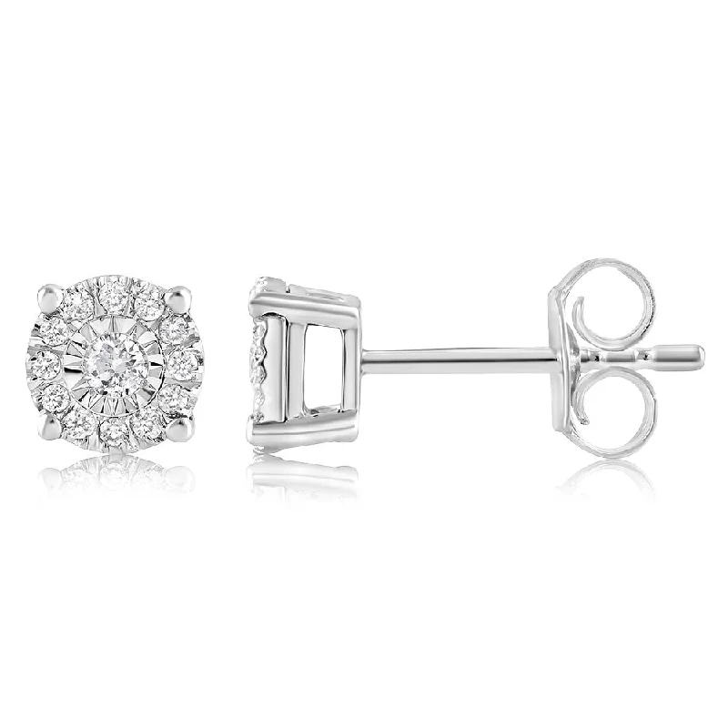 Stunning Jewelry At A Fraction Of The Price Luminesce Lab Grown 1/10 Carat Stud Earrings in Sterling Silver