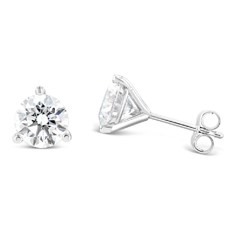 Luxury Jewelry Without The Luxury Price Tag Luminesce Lab Grown 2 Carat Diamond Solitaire Stud Earrings in 14ct White Gold