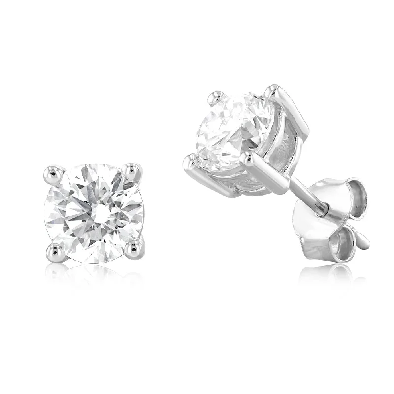 Bold And Beautiful Jewelry Now At Irresistible Prices Luminesce Lab Grown 2 Carat Solitaire Diamond Stud Earrings in Sterling Silver