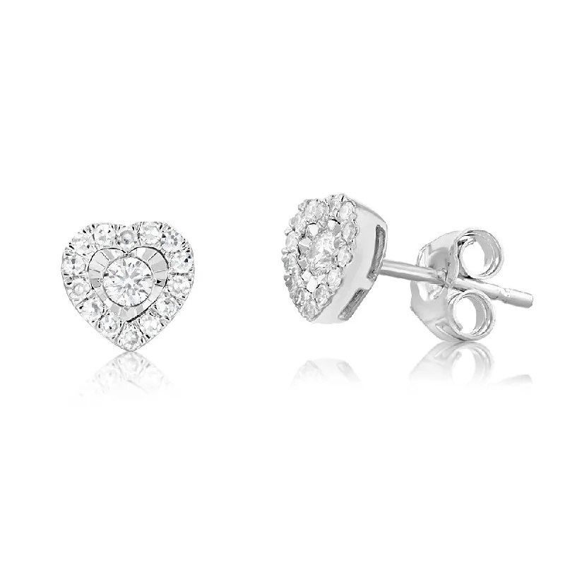 Seasonal Jewelry Sale – Upgrade Your Collection Luminesce Lab Grown 9ct Yellow Gold 1/4 Carat Diamond Heart Stud Earrings