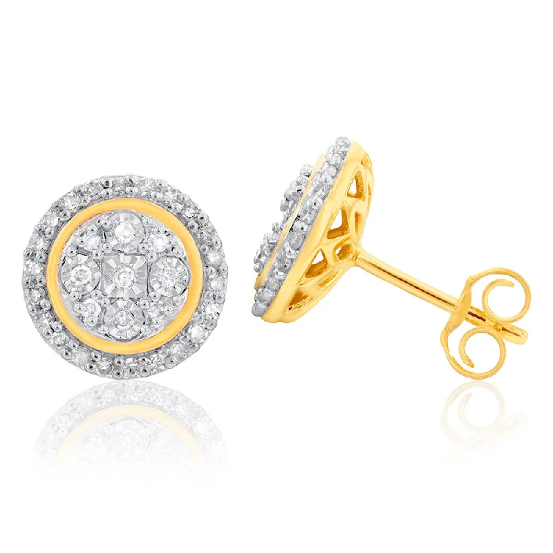 Elegant Necklaces And Bracelets At Limited-Time Offers Luminesce Lab Grown Diamond 1/5 Carat Stud Earrings in 9ct Yellow Gold