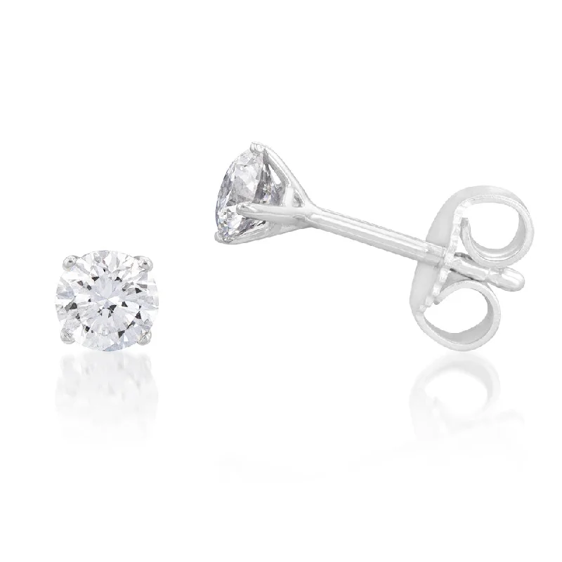 Timeless Elegance At Unbelievable Discounts Luminesce Lab Grown Diamond TW=45-49PT Solitaire Stud Earrings in 14ct White Gold