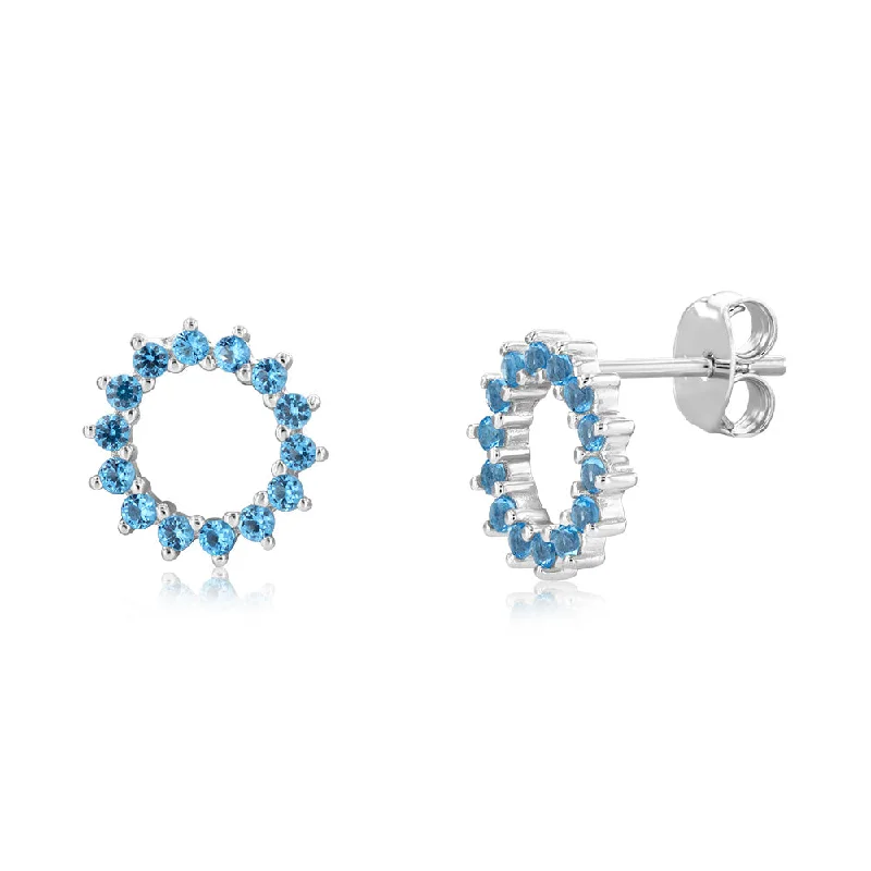 Best Jewelry Deals – Shop Premium Pieces At Great Prices Sterling Silver Aquamarine Blue Cubic Zirconia Stud Earrings