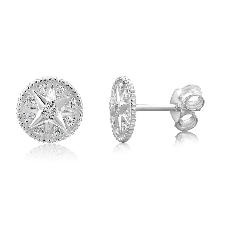 The Perfect Accessory For Less – Jewelry Sale Live Sterling Silver Cubic Zirconai Star On Round Stud Earrings