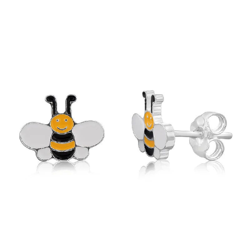 Celebrate With Sparkle – Jewelry Sale Now Live Sterling Silver Enamel Honey Bee Stud Earrings