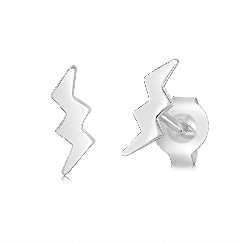 Exclusive Jewelry Sale – Limited-Time Discounts Sterling Silver Lightning Bolt Stud Earrings