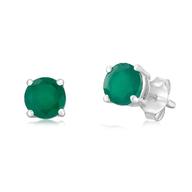 Don't Miss Out On Bestselling Jewelry At Special Prices Sterling Silver Natural Emerald 5mm Stud Earrings