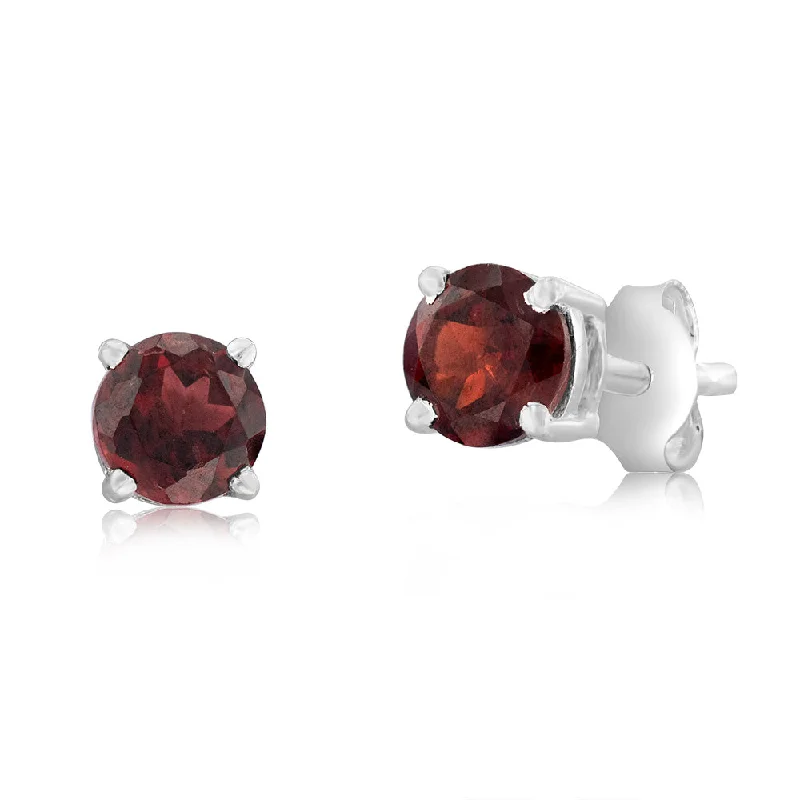 Exclusive Jewelry Bundles At Discounted Prices Sterling Silver Natural Garnet 5mm Stud Earrings