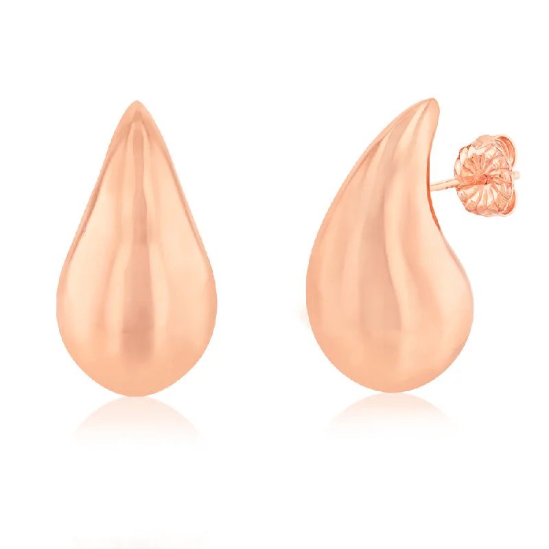 Limited-Time Jewelry Discounts – Shine Without The Splurge Sterling Silver Rose Gold Plated Polished Tear Drop Stud Earrings