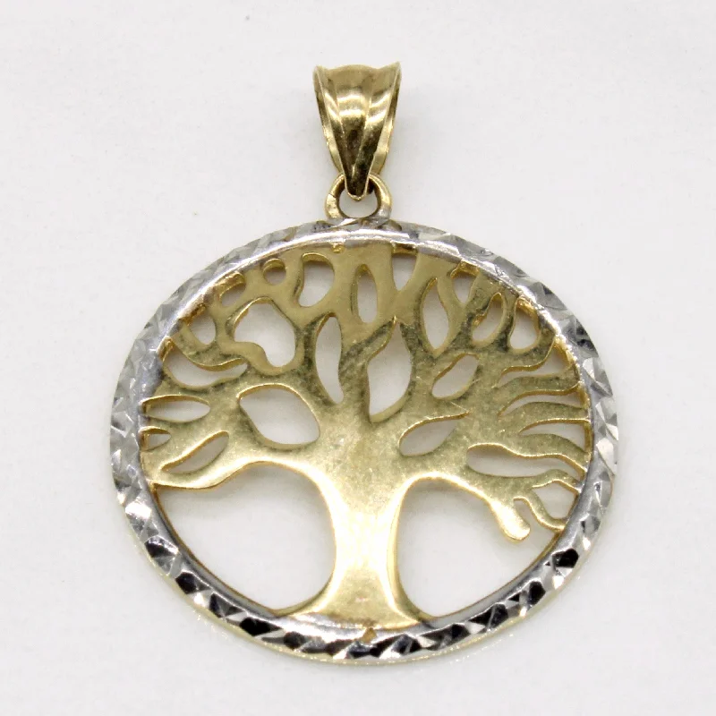 10k Two Tone Gold Tree Charm