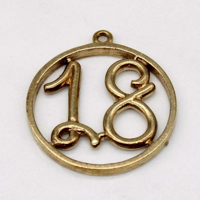 10k Yellow Gold '18' Charm