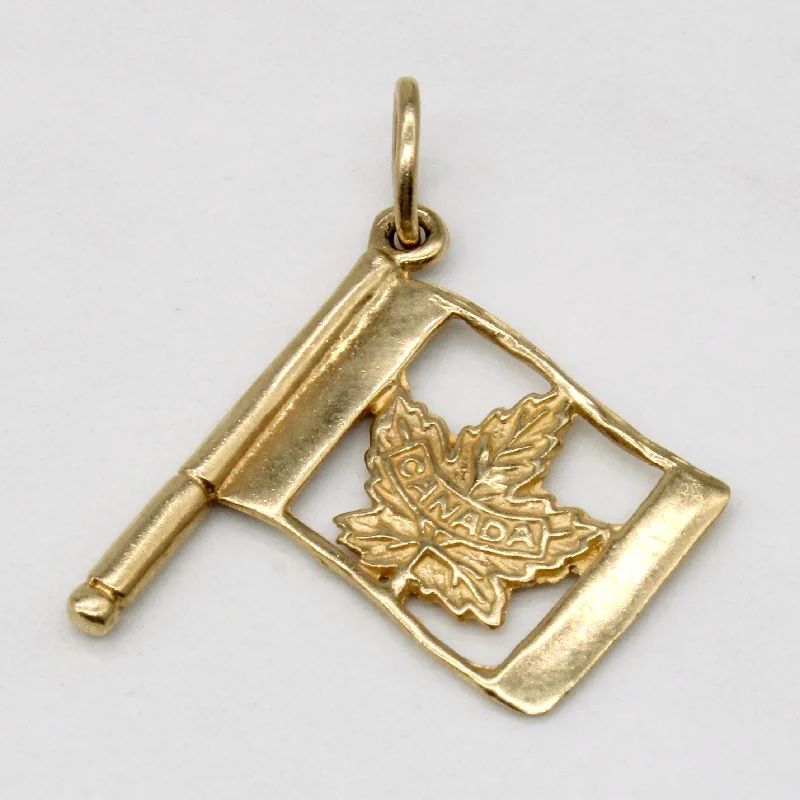 10k Yellow Gold Canadian Flag Charm