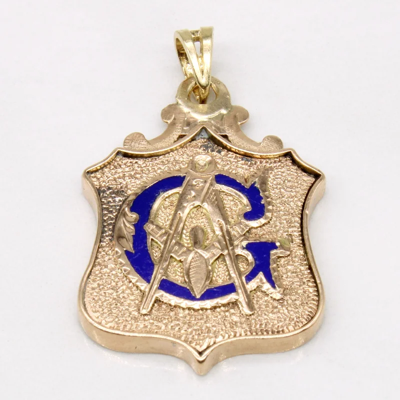 10k Yellow Gold Free Masons Crest Pendant