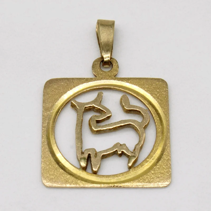 10k Yellow Gold Taurus Taurean Pendant