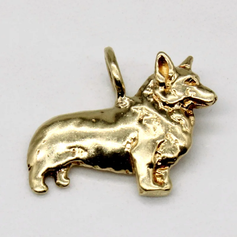 14k Yellow Gold Corgi Charm