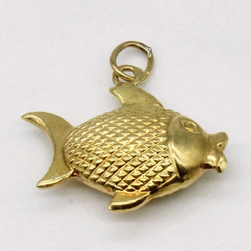 14k Yellow Gold Fish Charm